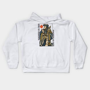 Vintage Character of Playing Card King of Diamonds Kids Hoodie